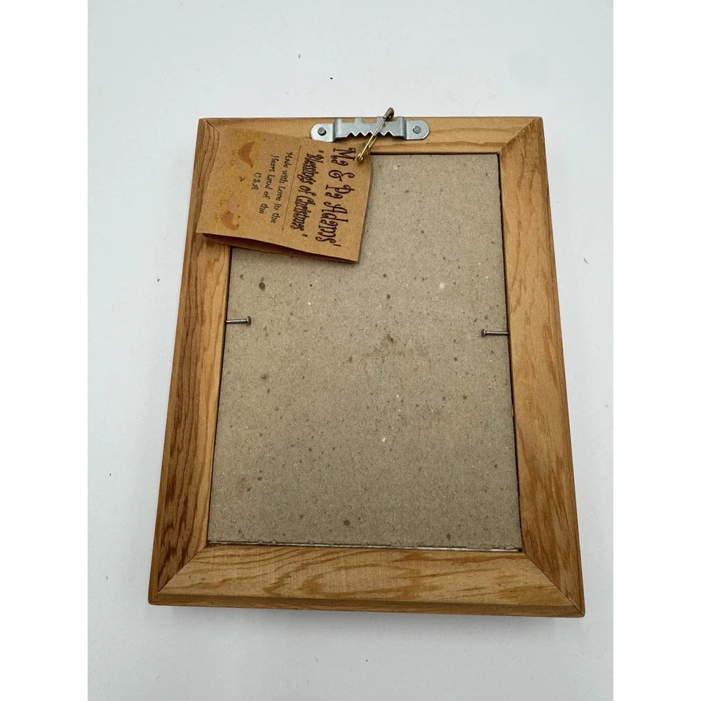 Vtg Framed Handmade Cross Stitch Patchwork Heart Design W/Wood Frame Cottagecore
